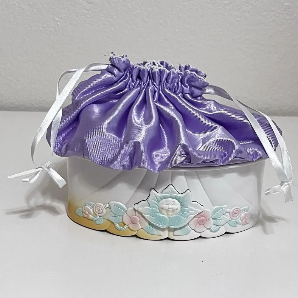 Vintage Cabbage Patch Kids Doll Magic Nursery Cradle Carriage Purple Set 1998